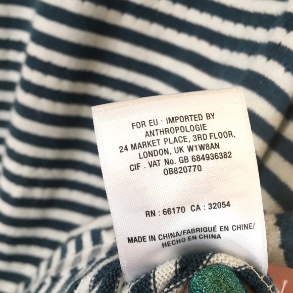 Anthropologie Sylvie Pointelle Striped Tunic Sz L - Picture 6 of 8